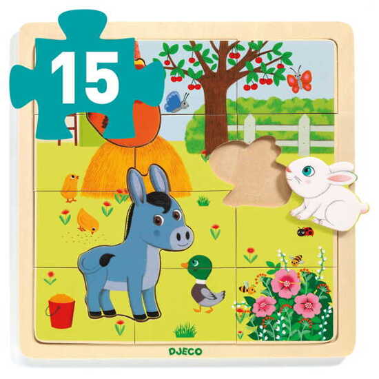 Edukacyjne puzzle drewniane FARMA DJ01814