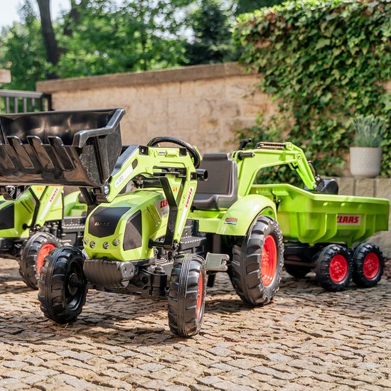 FALK Traktor CLAAS AVEC Zielony na Pedały z Przyczepką od 3 Lat