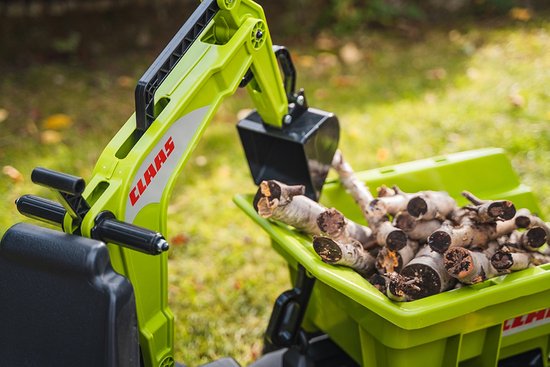 FALK Traktor CLAAS na Pedały z Przyczepą, Łyżką i Spychaczem od 3 Lat