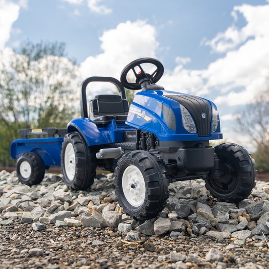 FALK Traktor na Pedały New Holland Duży z Przyczepką + Otwierana Maska od 2 lat