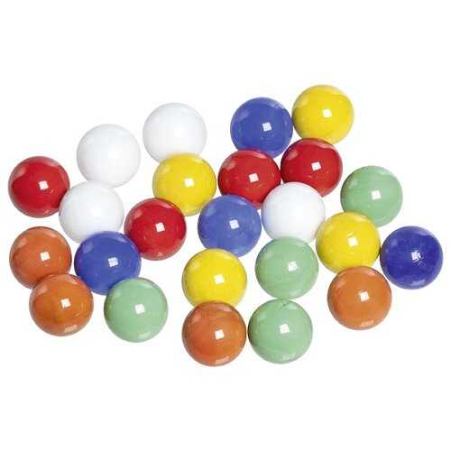 Glass marbles solid coloured - set of 6