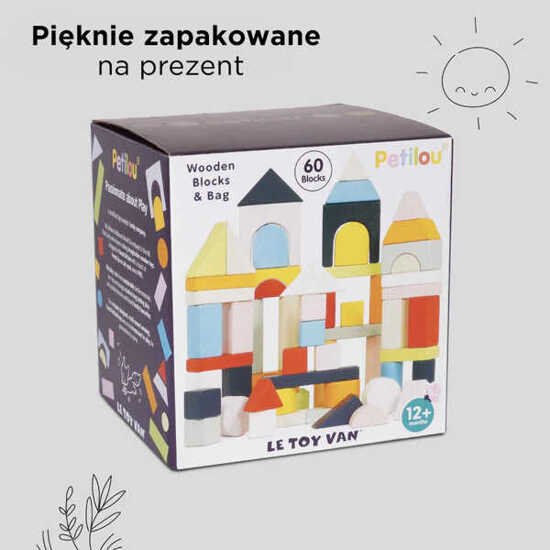 Klocki drewniane w siatce - 60 sztuk Le Toy Van