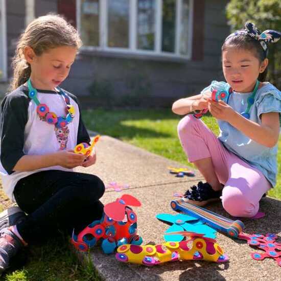 Klocki magnetyczne Clixo Super Rainbow, 60 elementów