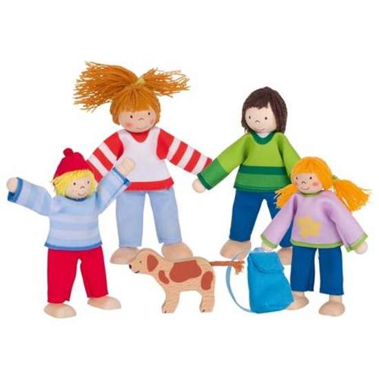 Laleczki do zabawy Rodzinka Tomka i Małgosi goki - drewniane kukiełki ,  zabawa w teatrzyk , zabawka  dla 3 latka 