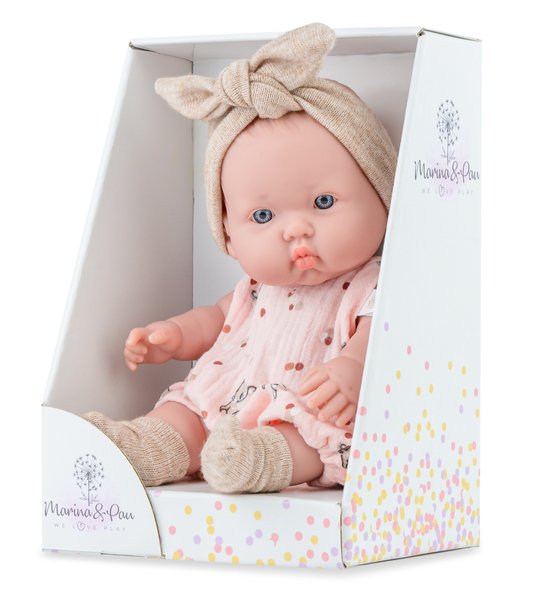 Lalka Betty Baby Marina & Pau 0322 - Dziewczynka, 28 cm, Brzuszek: Winylowy, Kolor oczu: Niebieski