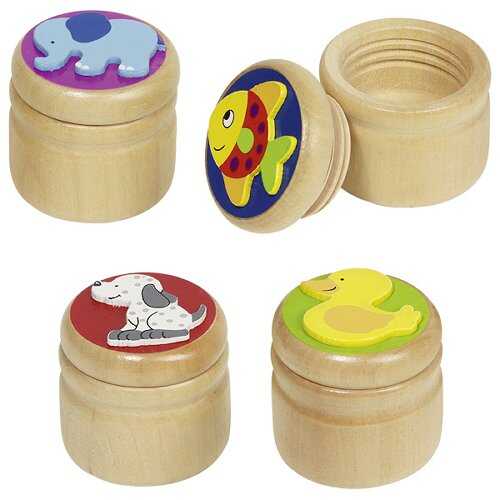 Milk teeth box, elephant, duck, fish, dog - set of 8