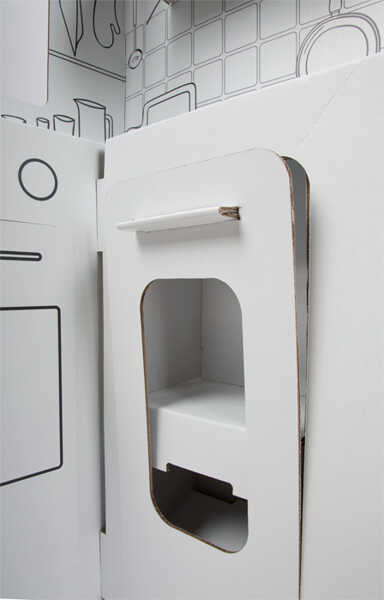 Play Kitchen made of Construction Cardboard