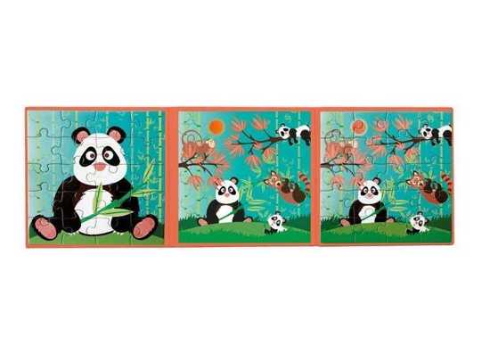 Scratch, Puzzle magnetyczne - książka podróżna Panda 2 obrazki 40 elem.