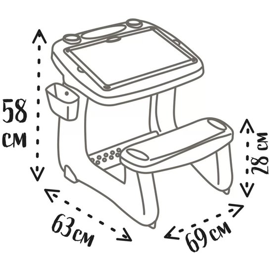 Smoby Dwustronne Biurko Ławka Tablica 2w1 + 80 akcesoriów