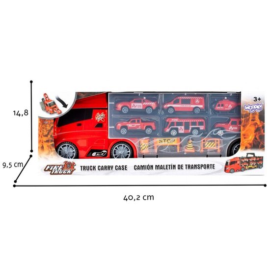 WOOPIE Zestaw Ciężarówka Transporter 3w1 Czerwony 11 el.