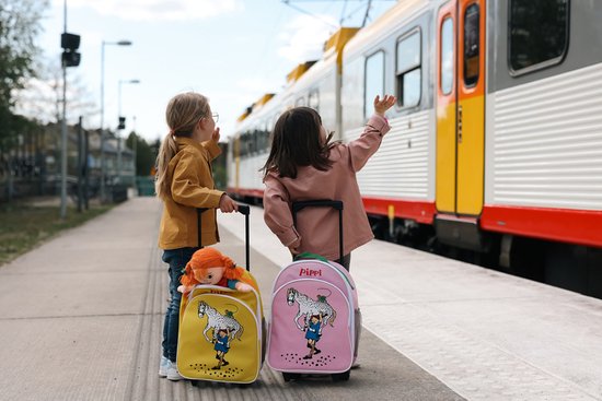 Walizka na kółkach dla dzieci, różowa Pippi