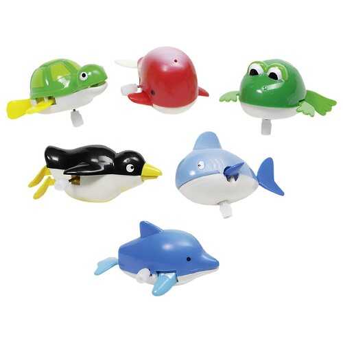 Water animals with wind-up motor - set of 12