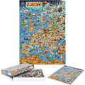 Bopster, ilustrowane puzzle 1000 el Mapa Europy