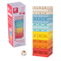 CLASSIC WORLD Drewniana Gra Zręcznościowa Wieża Kostki Domino Zestaw Deluxe