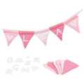 Name bunting, rose, with 10 pennants