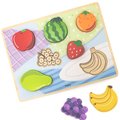 VIGA Drewniane Puzzle Układanka Montessori 2w1 Figurki Owoce