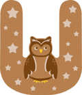 Wooden Nursery Letters Set U